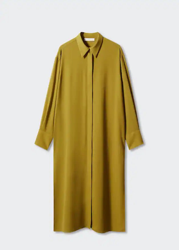 Shirt dress with slits
