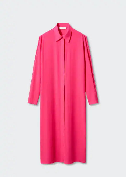 Shirt dress with slits