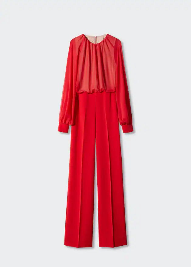 Semi-transparent chiffon jumpsuit