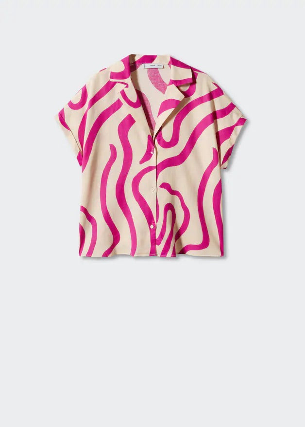 Printed linen shirt