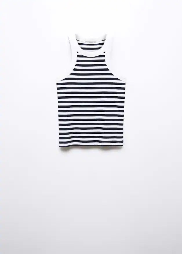 Ribbed cotton-blend top