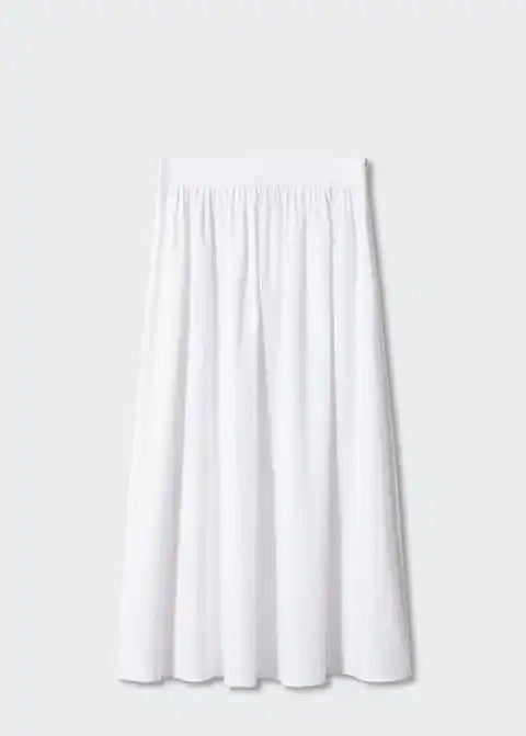 Pleat detail long skirt