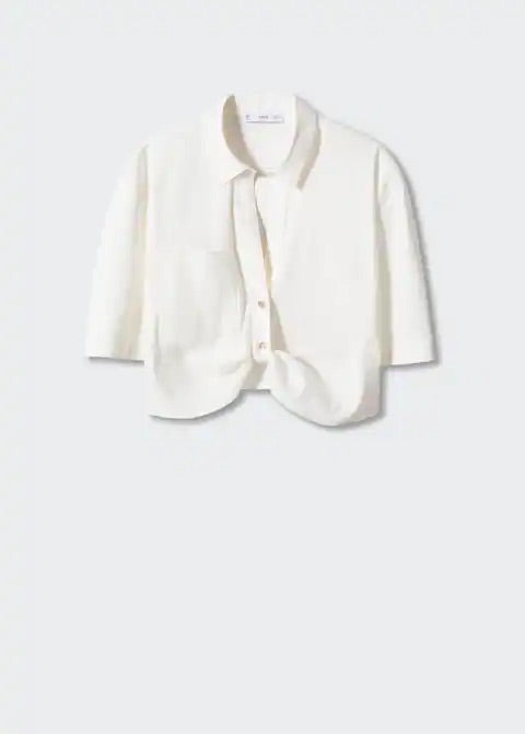 Cropped shirt with knot