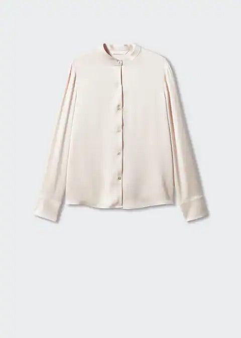 Round neck satin shirt