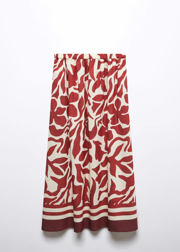 Printed flared skirt