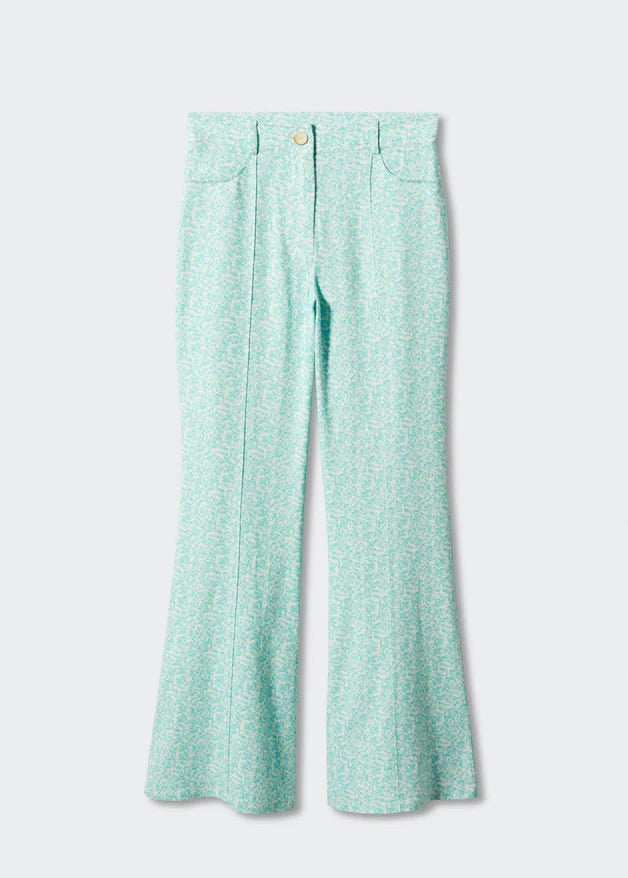 Floral linen trousers