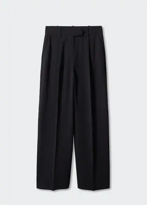 Wideleg pleated trousers