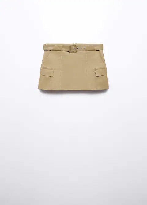 Belted cargo mini skirt