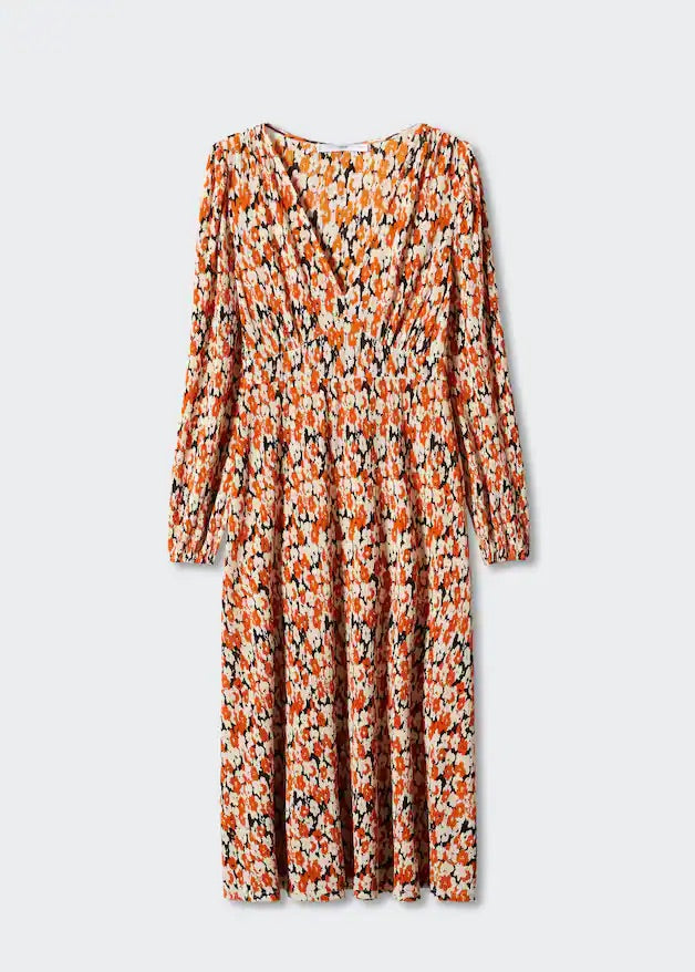 Printed textured dress