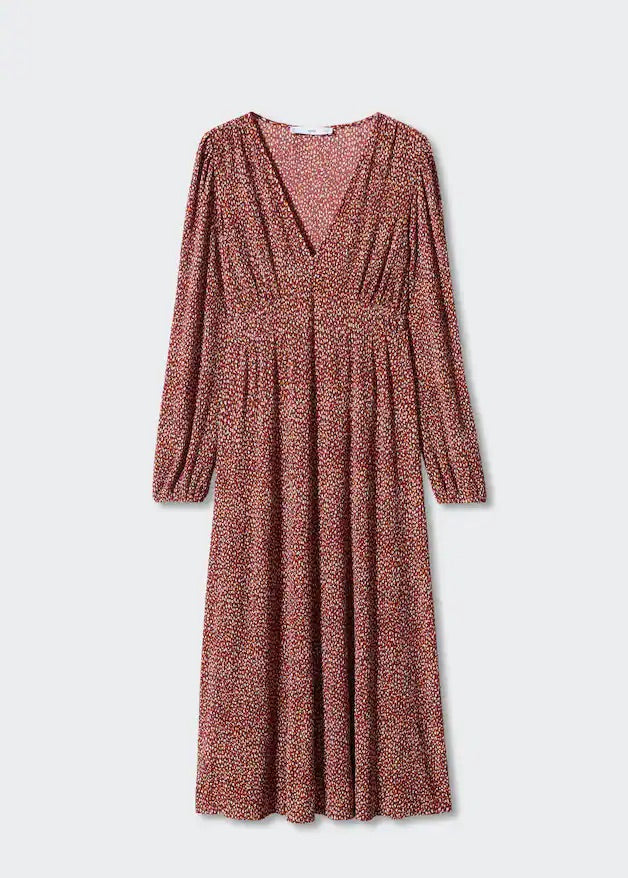 Printed textured dress