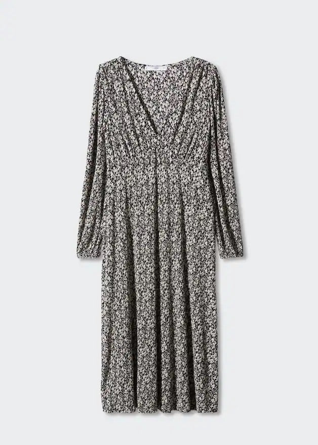 Printed textured dress