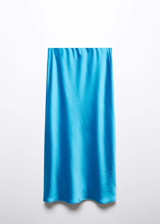 Midi satin skirt