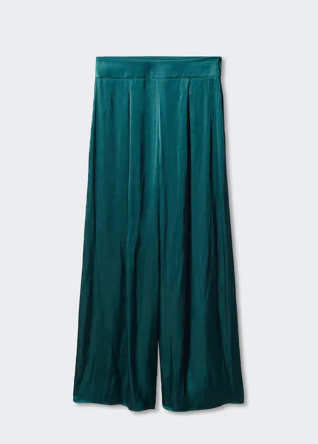 Satin wideleg trousers