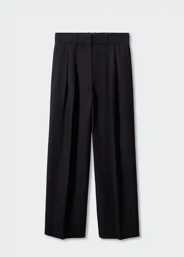 Wideleg pleated trousers