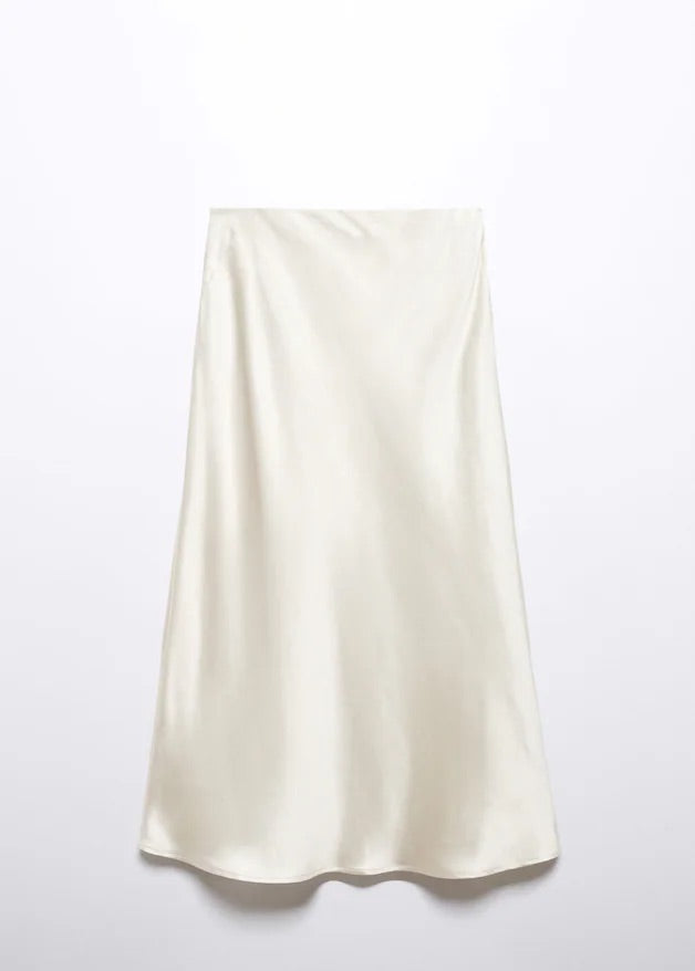 Midi satin skirt