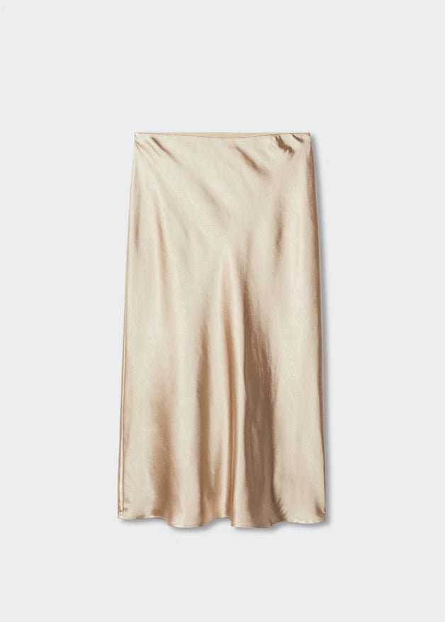Midi satin skirt