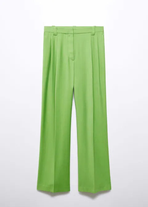 Wideleg pleated trousers