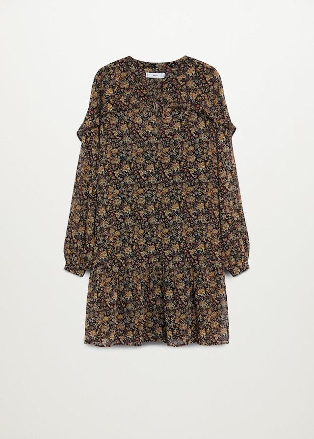 Ruffled floral print dress
