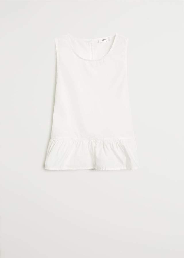 Fluted hem blouse