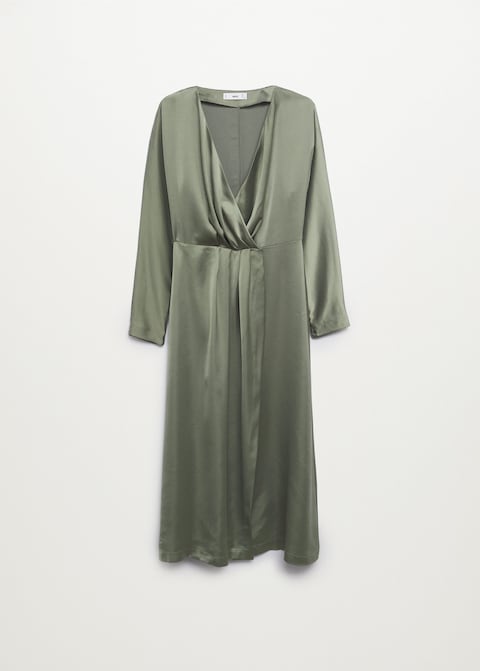 Pleated satin dress