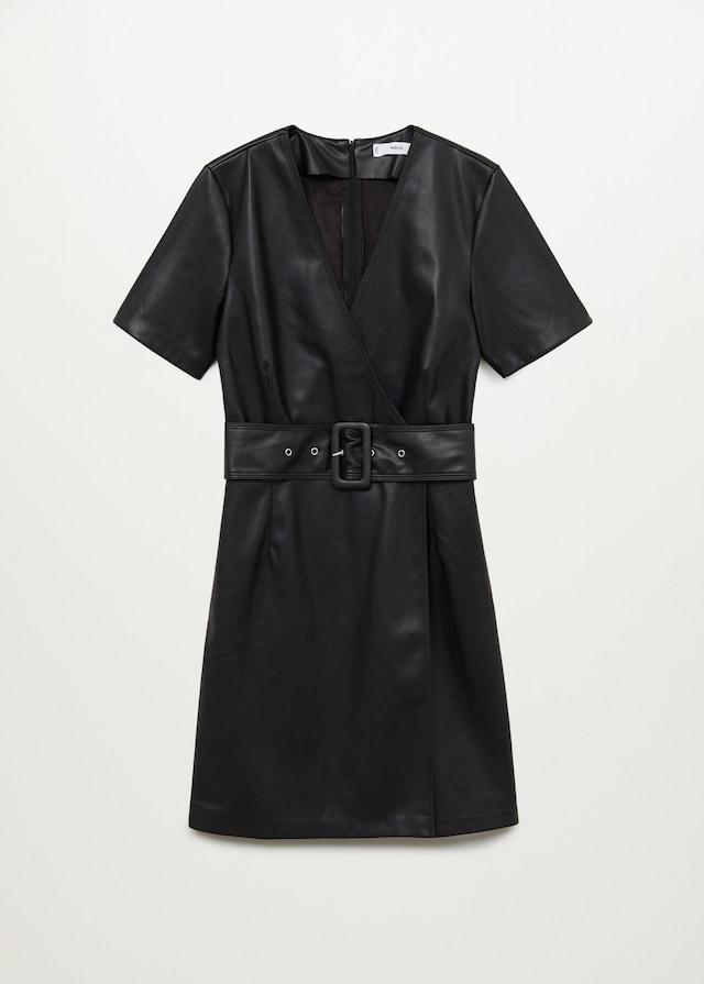Faux-leather dress