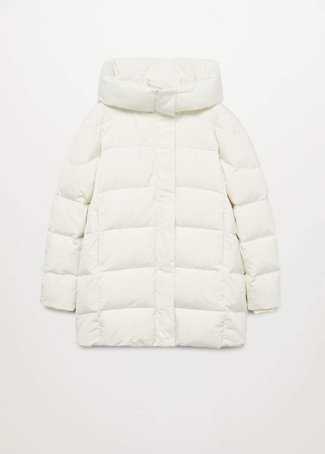 Feather down hooded coat