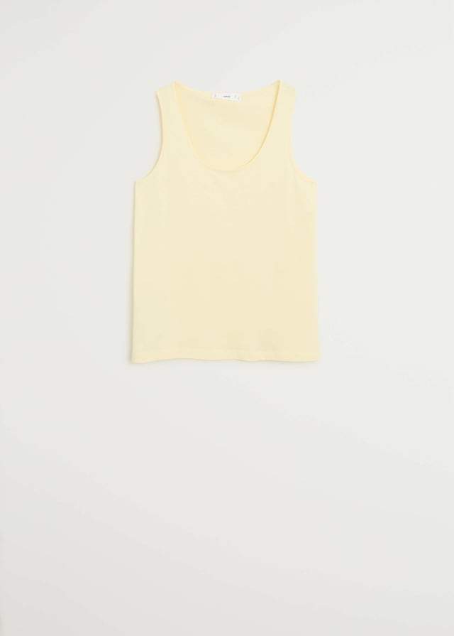 Strap cotton T-shirt