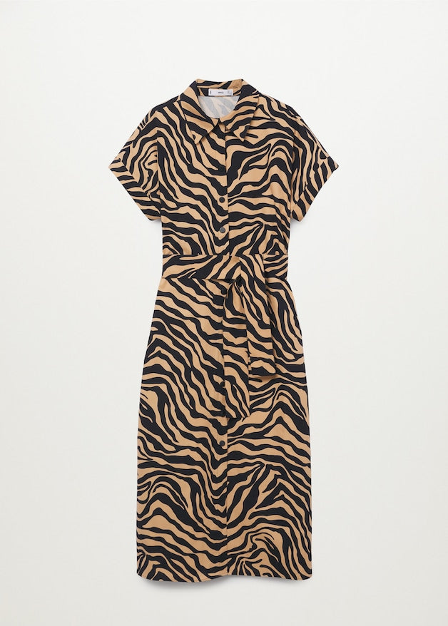 Printed shirt dress