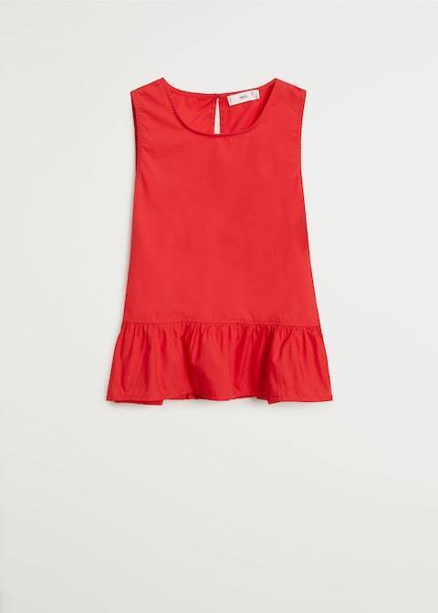 Fluted hem blouse