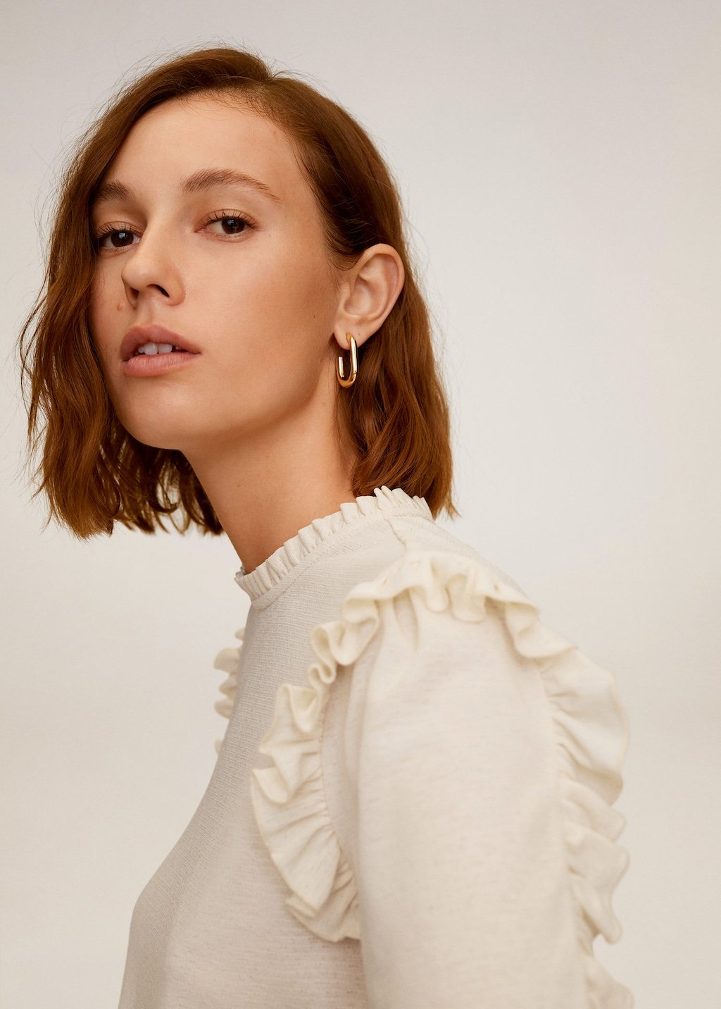 Ruffle textured T-shirt