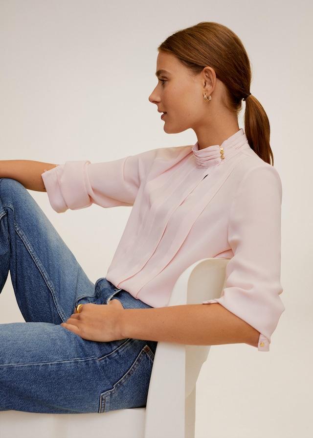 Mao collar blouse