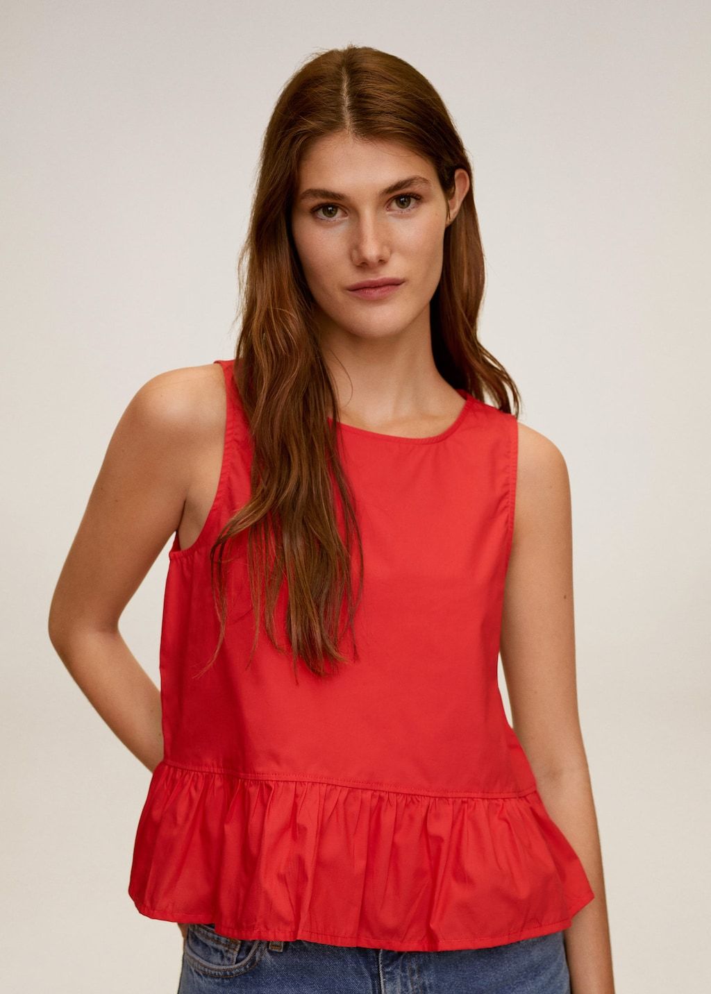 Fluted hem blouse