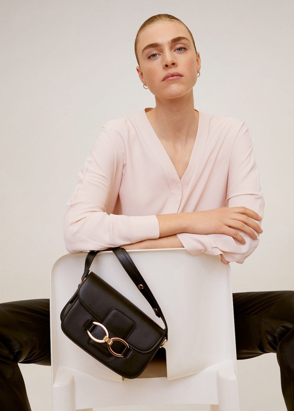 V-neckline blouse