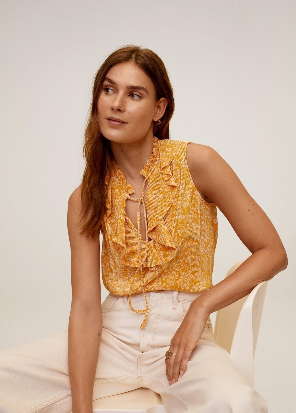 Ruffle pleated top