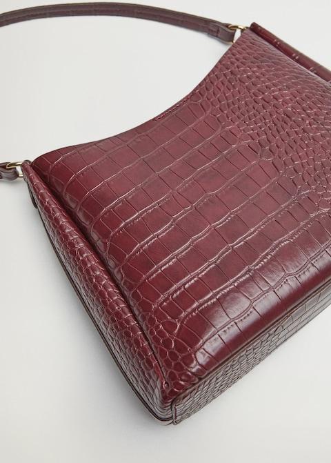Croc-effect baguette bag