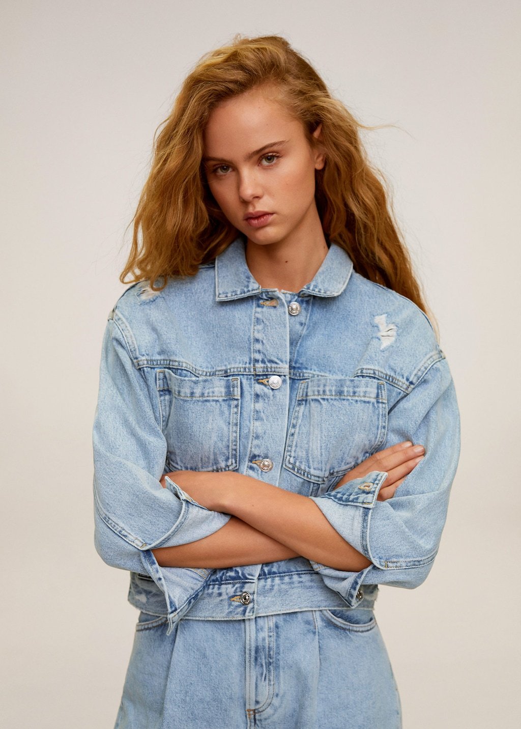 Faded denim jacket