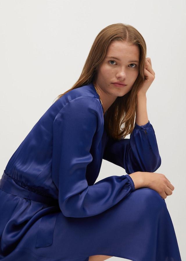 Wrapped satin dress