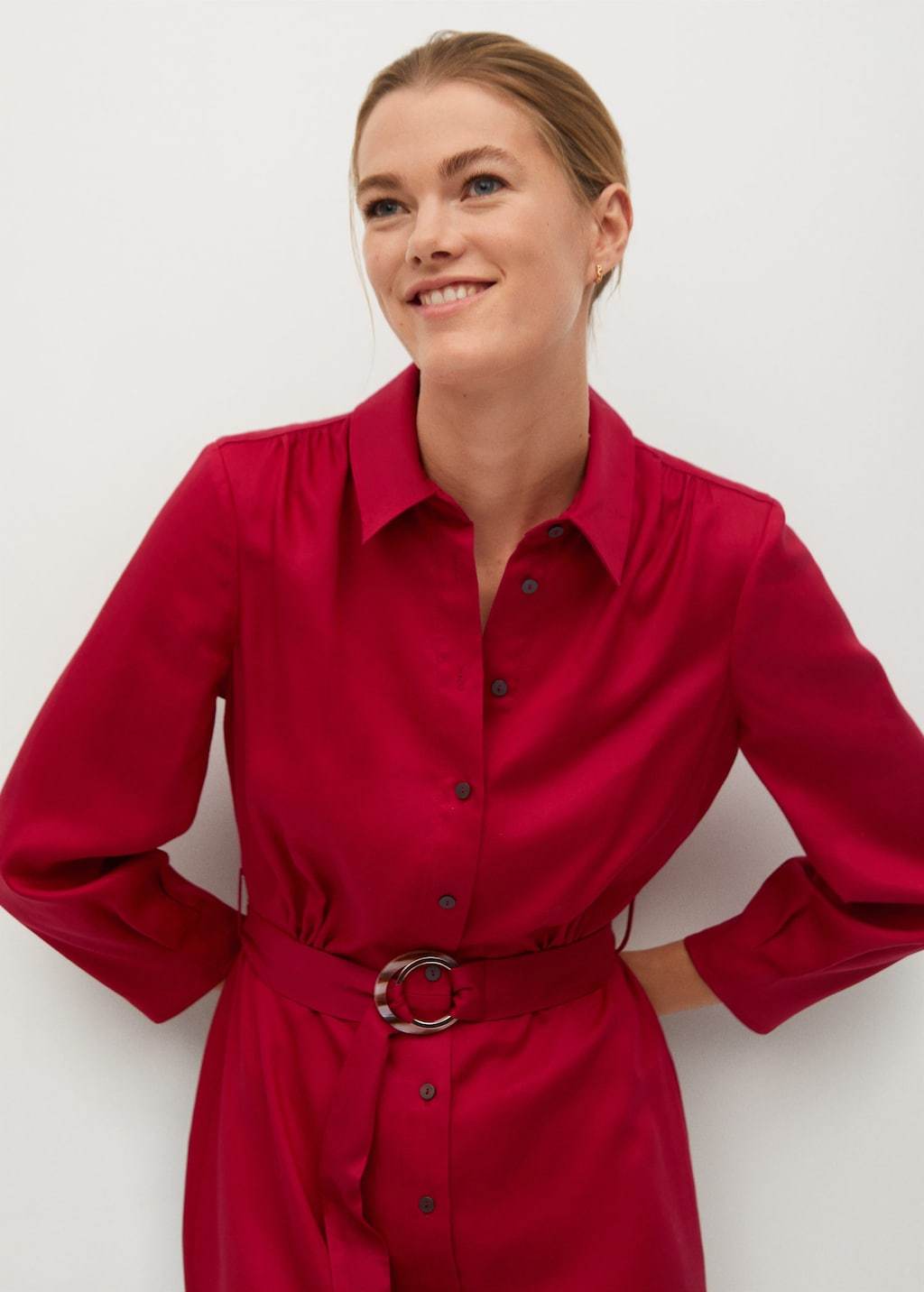 Belt shirt dress