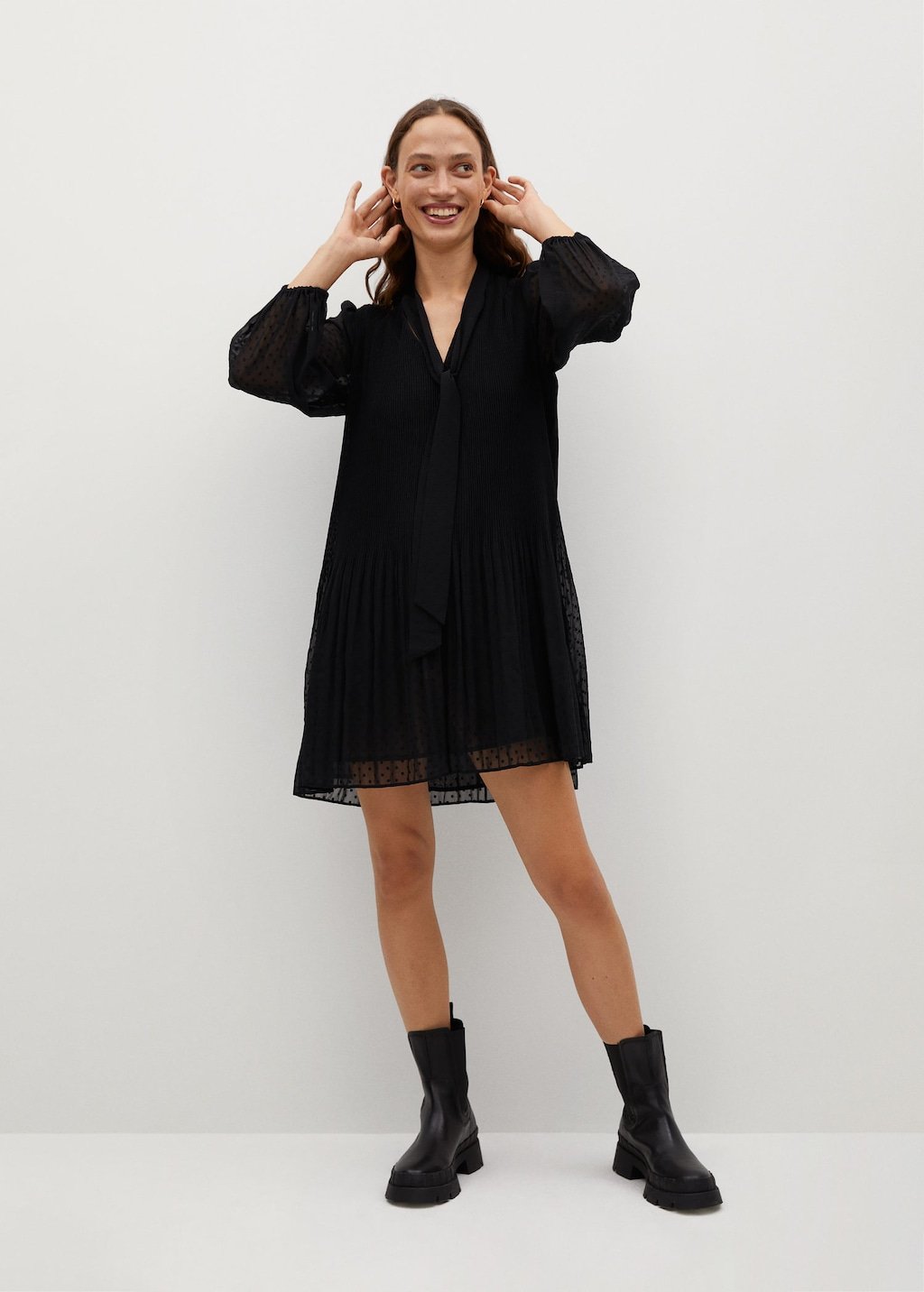 Flowy pleated dress