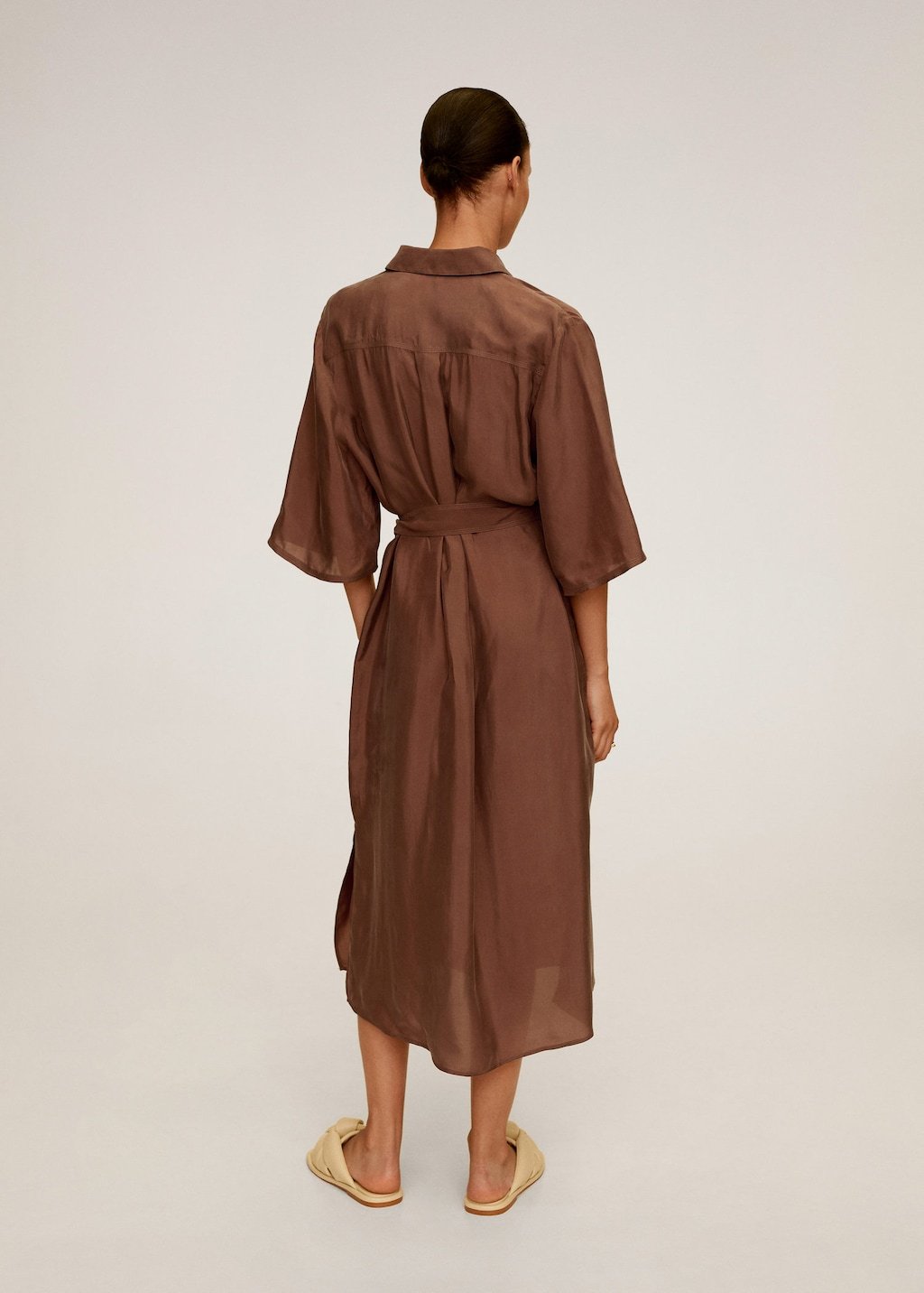 Belted cupro dress