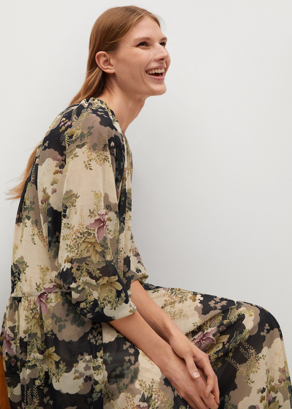 Flowy flower printed dress