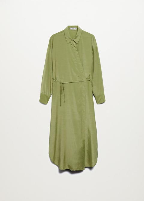 Wrapped satin dress