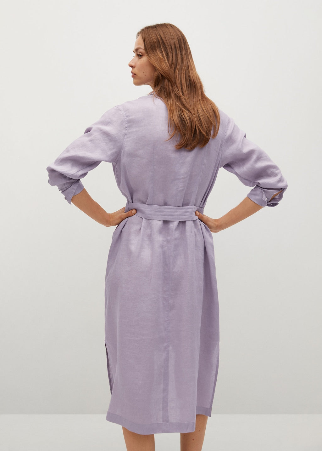Linen-blend shirt dress