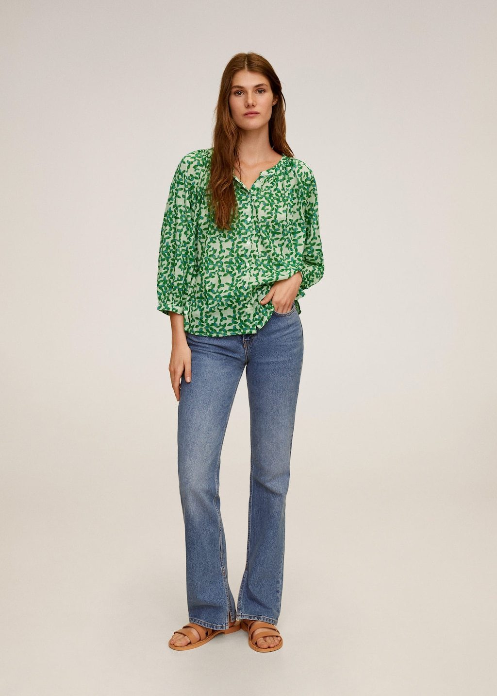 Printed cotton blouse