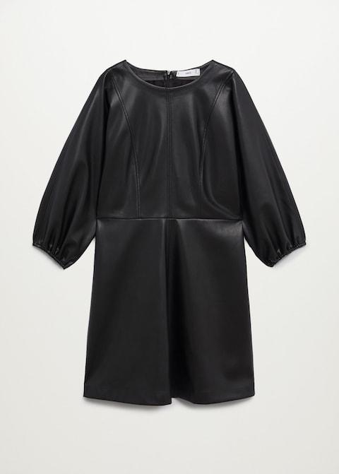 Faux-leather dress
