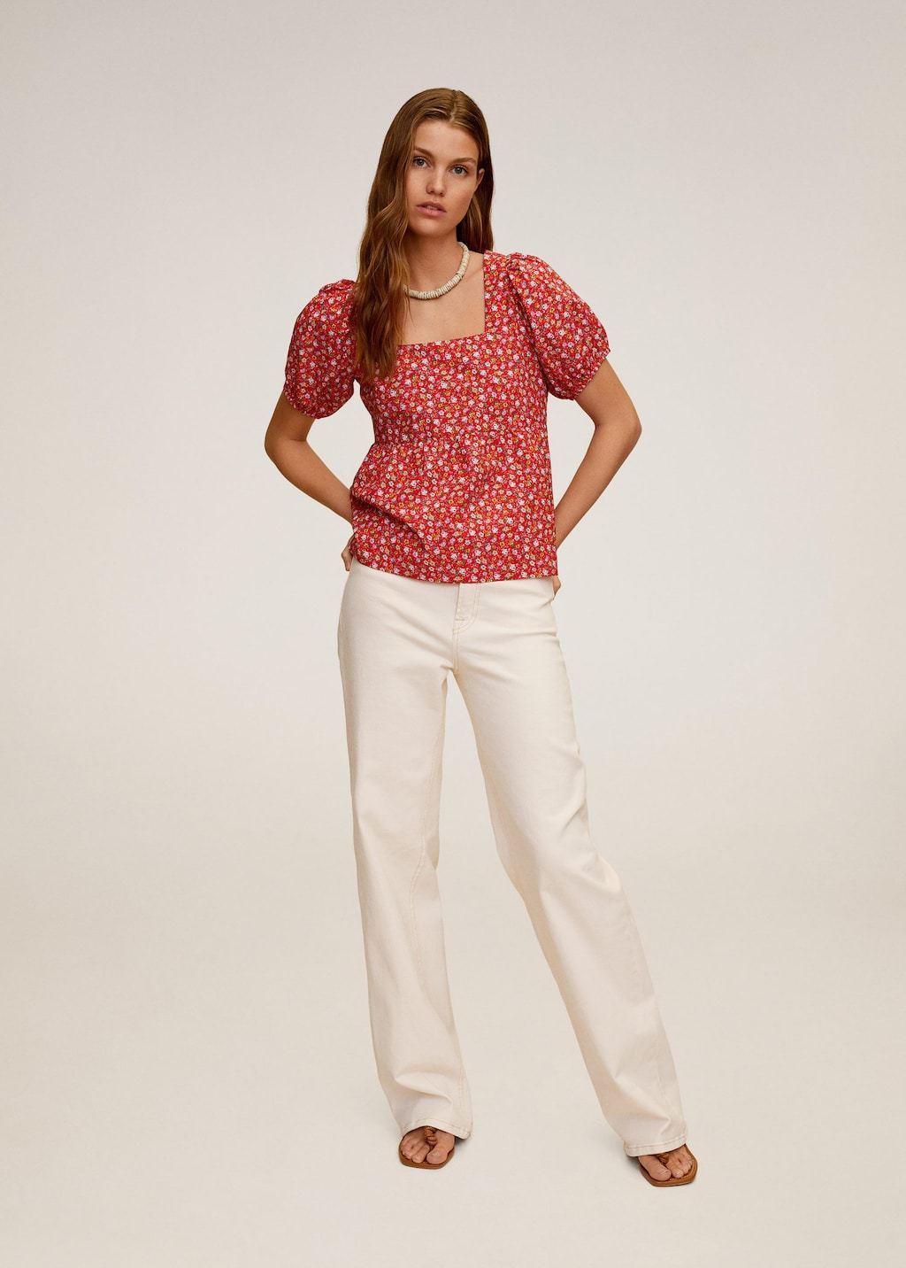 Floral cotton blouse