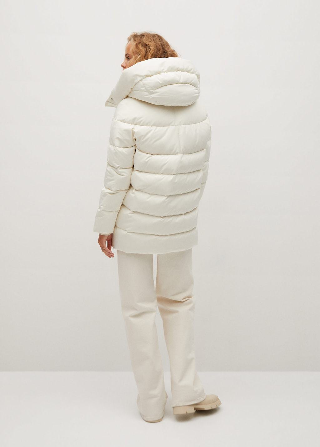 Feather down hooded coat
