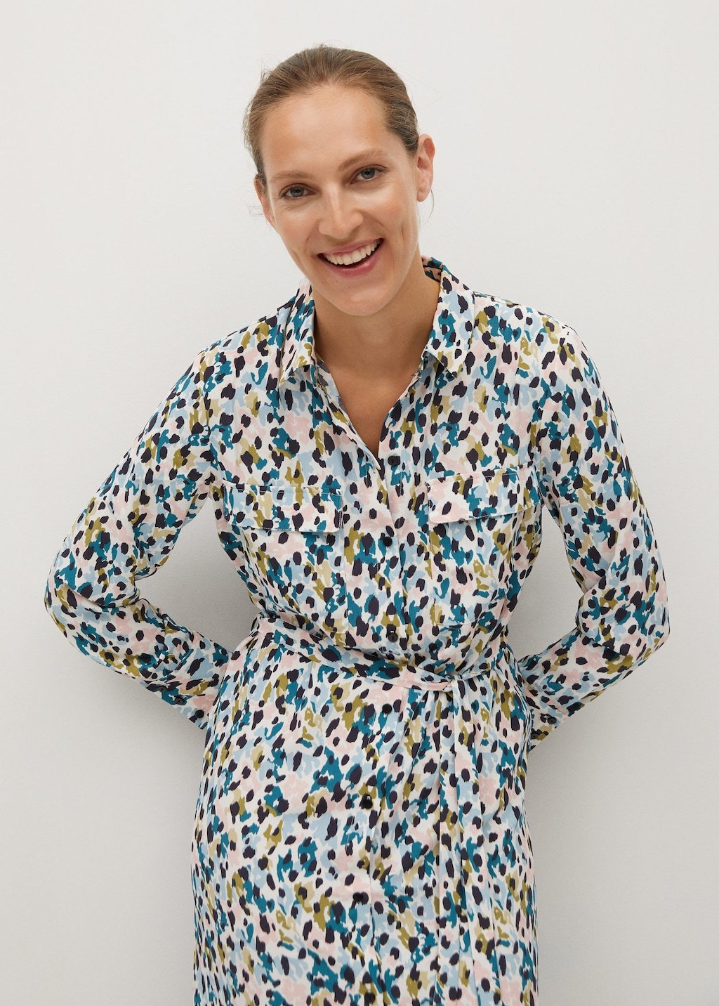 Bow shirt dress