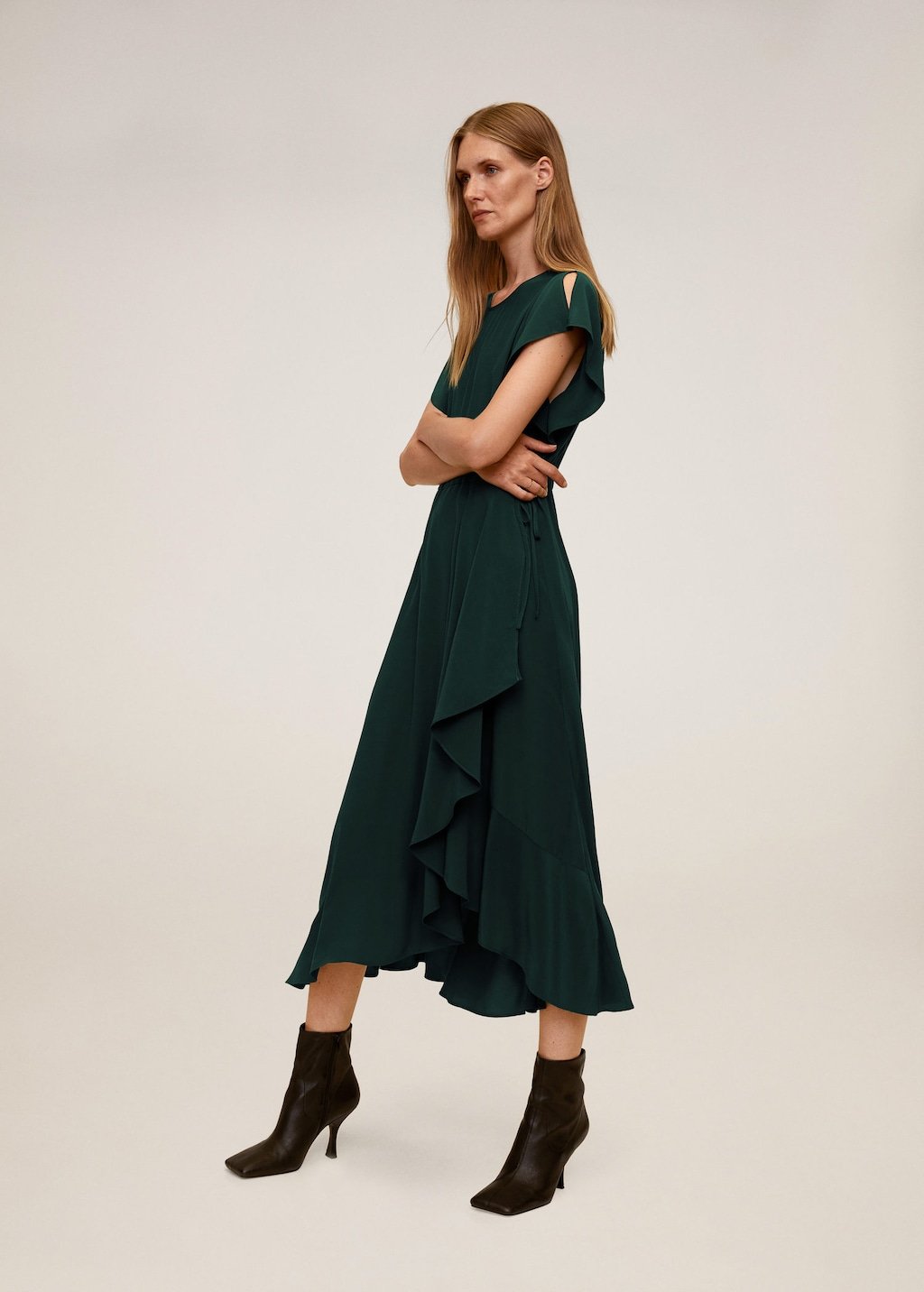 Ruffled midi dress