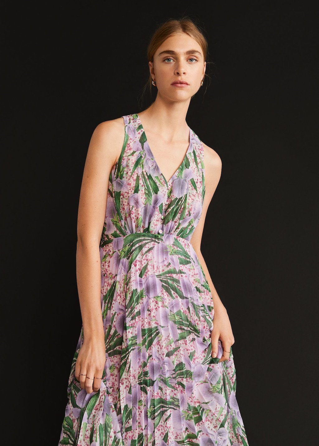 Pleated midi dress